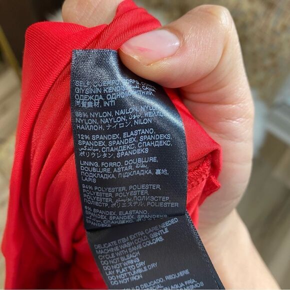 NEW Bebe Bodycon off the shoulders Fitted Stretchy Mini Red Coctail Dress - Picture 8 of 8